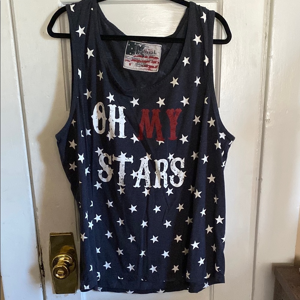 Patriotic Star Tank Top Tunic by Natural Reflections Size 3X